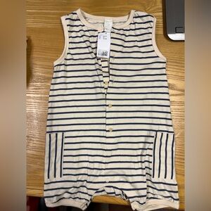 H&M Striped Sleeveless Button-Up romper boy girl 2T